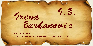 Irena Burkanović vizit kartica